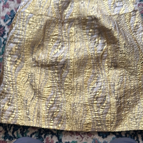 BCBGMaxAzria Metallic Gold Mini Skirt - Picture 3 of 5